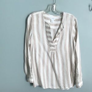 Antibes Blanc Linen top Size S with optional button sleeves